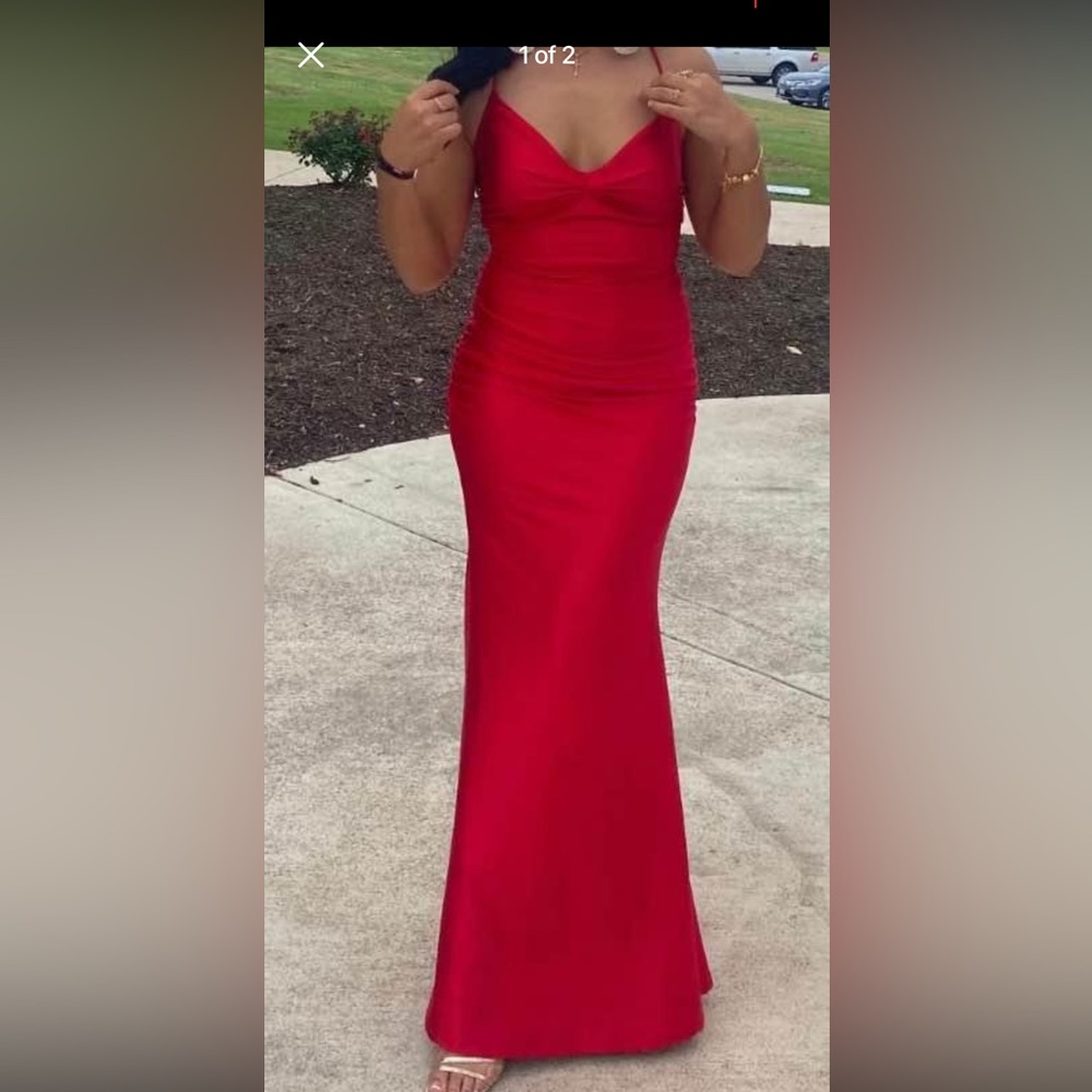 Prom dress wore once paid over $300, great condition. Model is a size 10